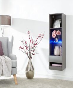 Galicia Tall Shelf Unit With Led Grey