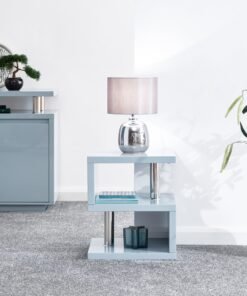Polar High Gloss Led Side Table Grey