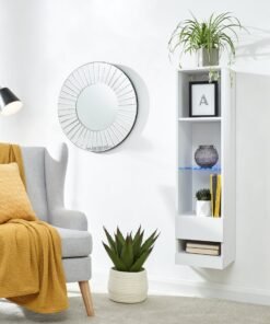 Galicia Tall Shelf Unit With Led White